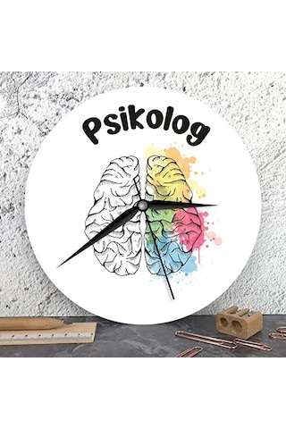 Hediye Ahşap Duvar Saati Çok Renkli