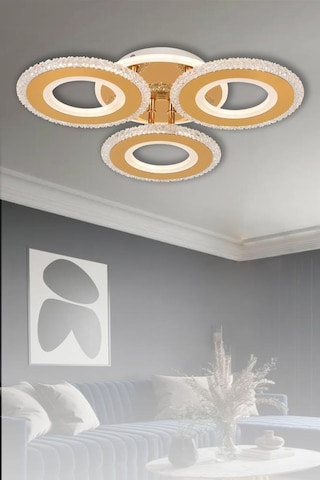 Eray Aydınlatma T001-3 Gold Kumandalı Led Avize Gold