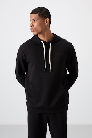 Tommy Life Siyah - Siyah Pamuklu Kalın Yumuşak Dokulu Comfort Fit Nakışlı Erkek Eşofman Takım - 85255 Siyah