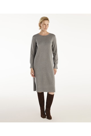 Yargıcı Midi Triko Elbise Gri Melanj