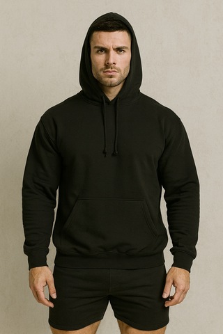 Hmo Store Unisex Dark Hoodie Sırtı Baskılı Özel Model Siyah