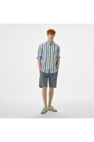 Nautica Erkek Yeşil Classic Fit Çizgili Gömlek Çizgili W55517t Yeşil
