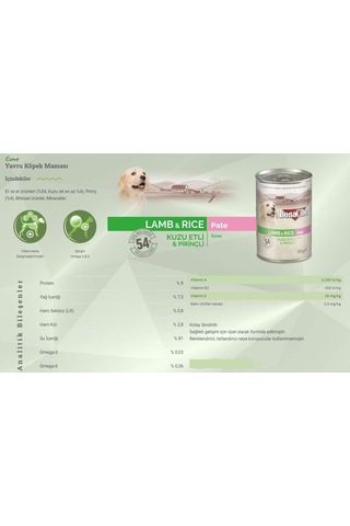 Ezme Kuzu Etli Pirinçli Yaş Yavru Köpek Maması 395 Gr