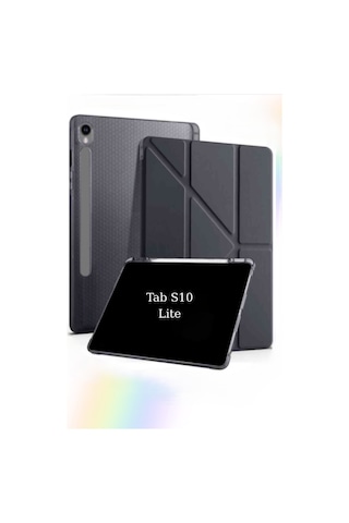 Fuchsia Galaxy Tab S10 Lite10.9 İnç İle Uyumlu Kalem Bölmeli Katlanabilir Standlı Tri Folding Tablet Kılıfı Kapaklı Kılıf