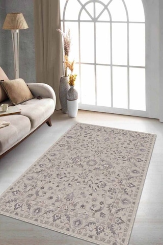 Toprak Vintage Kaymaz Taban Makinede Yıkanabilir Halı Rv296n11