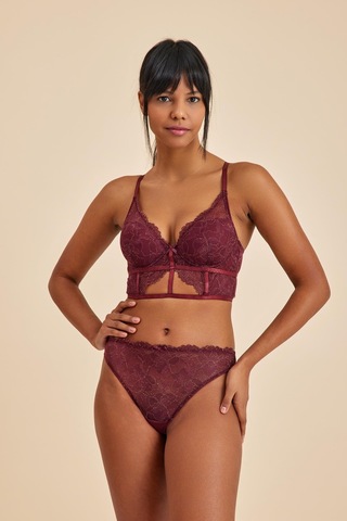Roma Bordo Dantelli Slip Külot Bordo