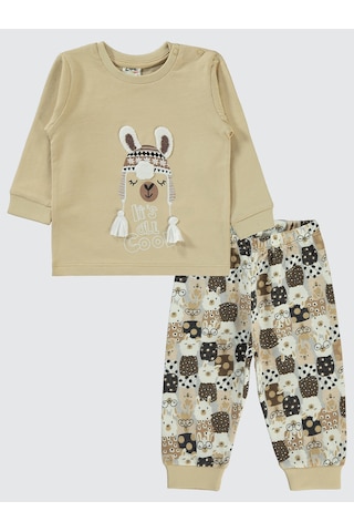 Civil Baby Kız Bebek Pijama Takımı 6-18 Ay Sütlü Kahve Sütlü Kahve