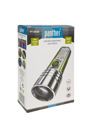 Panther PT-8430 Usb Şarjlı El Feneri Beyaz