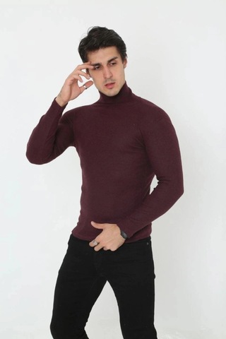 Freedom Store Erkek Fitilli Kaşkorse Kumaş Boğazlı Full Likralı Slimfit Body - Bordo