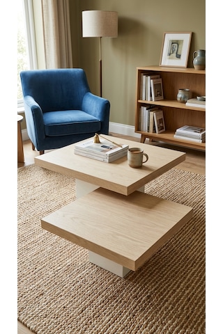 Most Marmoris %100 Mdf Meşe Aytaşı Orta Sehpa Set Evinize Teslim