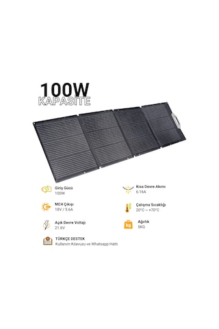 100w Katlanabilir Yüksek Verimli Güneş Enerjisi Şarj Paneli