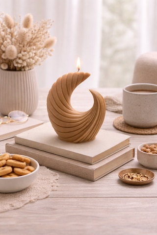 Dekoratif Lüks Soya Mum,el Yapımı Doğal Mum,uzun Yanma Süreli Ev Hediyesi,ev Süsü Kahverengi 300 G Kahverengi