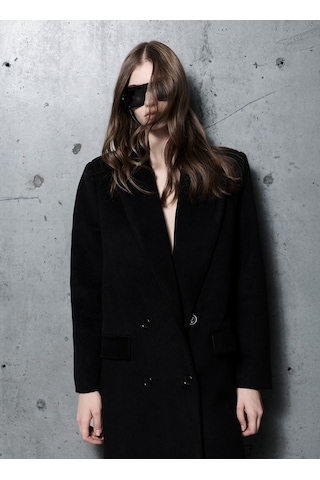 Heylea Siyah Kadın Kaban Polca Coat