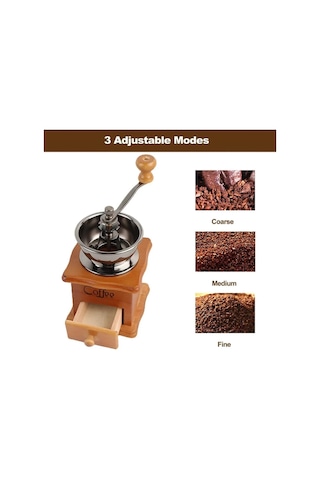 Jialan Vintage Ahşap Manuel Kahve Çekirdeği Değirmeni Dekorasyon Ahşap