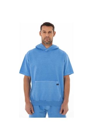 AR-MA Arma Erkek Oversize Kısa Kollu Kanguru Cepli Kapşonlu Sweatshirt 001