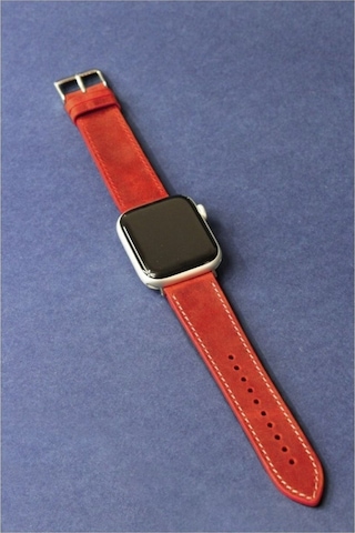 Apple Uyumlu Watch Kordon Deri Crazy Kırmızı 38-40-41 Mm