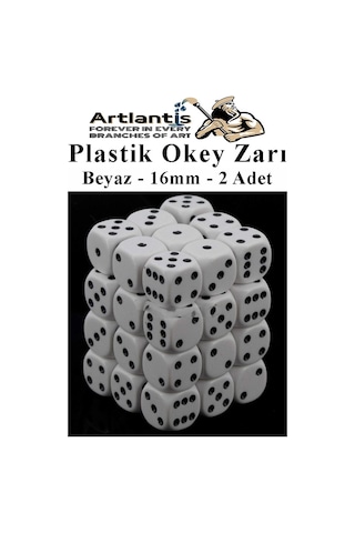 Beyaz Okey Zarı 2 Adet Beyaz Renkli Oyun Zarı Plastik Akrilik 16 Mm Şeffaf Zar Masa Oyunları Zarı Eğlence