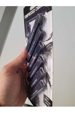 Pres Kömür Kalem Blok Füzen Kalemi 6lı Set Soft-medium-hard Eskiz Set Eskiz Set Compressed Charcoal