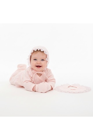 Milays Kız Bebek %100 Pamuk 0-3 Ay Premium Kalite Setler Koyu Pembe