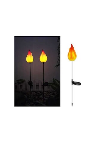 Trendooze Güneş Enerjili Bahçe Lambası, Alev Efekti, Su Geçirmez, Ip55, Modern Tasarım