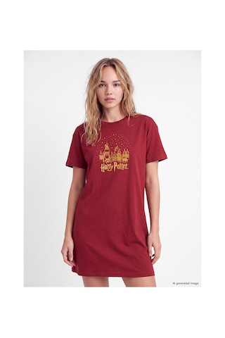 Lcw Young Bordo Harry Potter Baskılı Kadın Gecelik
