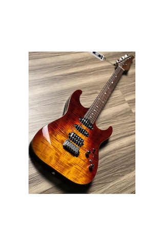 Soloking Ms-1 Custom 22 Hss Flat Top İn Fire Wakesurf With Rosewood Fb Jescar W/gigbag