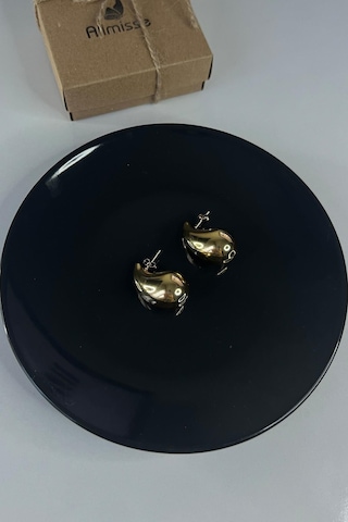 Gold Kaplama Damla Model Çelik Küpe Gold