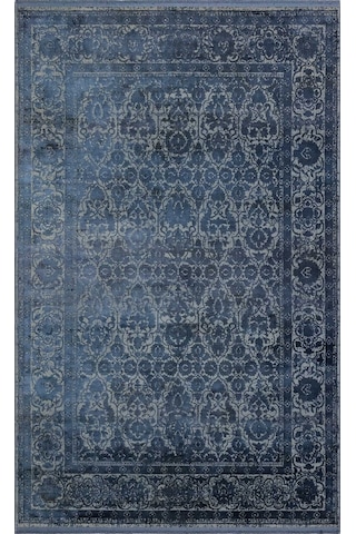 Dark Navy Overdyed Yumuşak İpeksi Tuşeli Halı