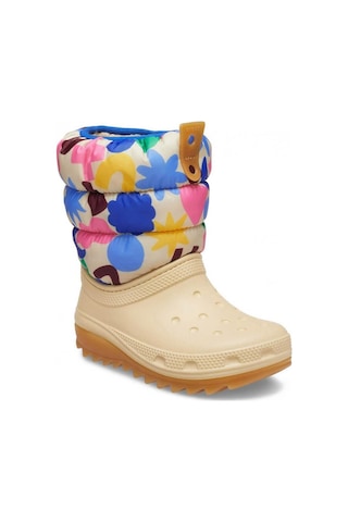 Crocs Classic Neopuff Geo Shapes Boot K Çocuk Çizmesi - Bej / Multi Bej