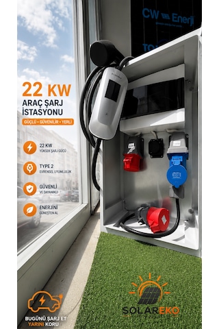 Schoner 22 Kw Akıllı Araç Şarj İstasyonu Type 2 3 Faz Ip66 Su Geçirmez