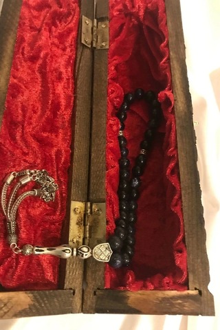 Tespih Yıldıztaşı Doğal Taş Tesbih Gümüş İmameli Yıldız Taşı Ahşap Kutulu 8mm Çok Renkli