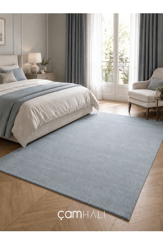 Eko Halı Zen 01 Blue Hav Toz Vermez Yumuşak Dokulu Salon Halısı Oturma Odası Halısı Yatak Odası Halısı Çocuk Odası Halısı Koridor Halısı Mutfak Halısı Modern Makine Halısı Mavi