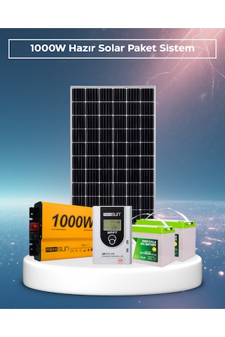 1000w Hazır Solar Paket Off-grid Güneş Enerji Sistemi