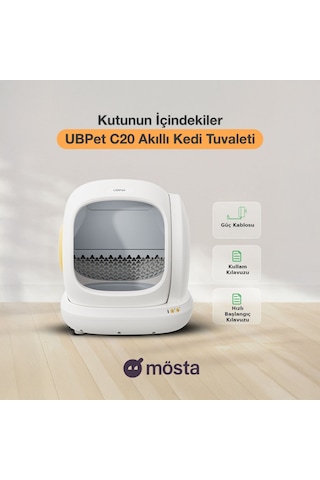 UBPet C20 Akıllı Otomatik Kedi Tuvaleti | App Kontrol, Otomatik Temizleme, 38DB Sessiz, Ağırlık Sensörü