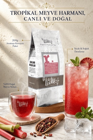 Wildwest Rhubarb Cocktail Meyve Çayı Gurme Dökme Meyve Harmanı 200 G
