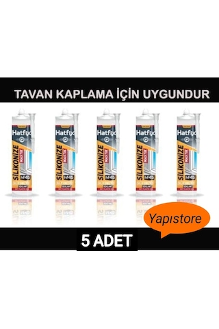 Hatfix Silikonize Mastik 5.Adet Tavan Kaplama Yapıştır... Çok Renkli