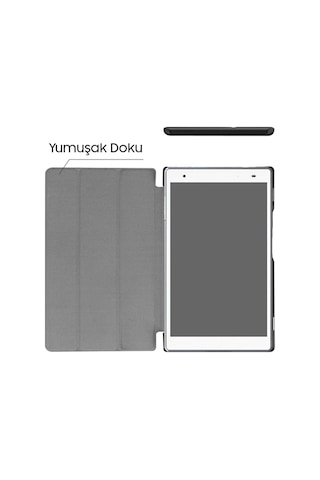 Duxweel Lenovo Tab 4 8 (Tb-8504) Standli Ultra Ince Deri Kilif 227091165 - Renk / Kirmizi