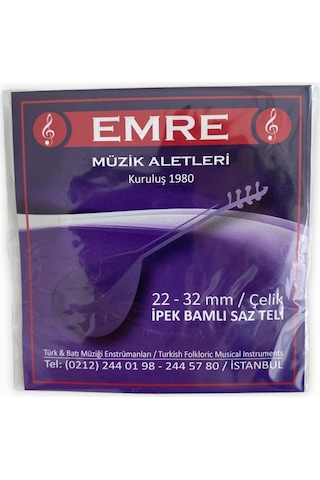 Emre Uzun Sap Bağlama Teli - Ipek Bamlı Saz Teli 0.22Mm-0.32Mm