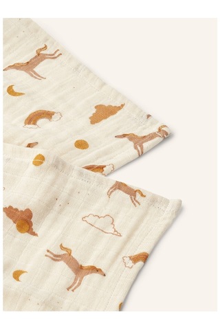 Liewood Lewıs 2'li Muslin Bez Seti, Pamuk, Yumuşak Ve Nefes Alabilir Bebek Bezi Pamuk Battaniye Krem 65 X 65