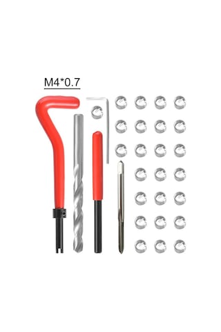 Neevoyu M4 0.7 Vida Tamir Seti, 304 Çelik Ve Hızlı Çelikten Yapılmış, Araç Tamiri İçin, 25 Adet İç Vida İçeren Çanta Paketi