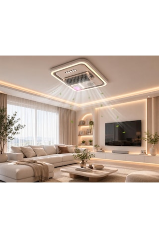 Akıllı Tavan Ayarlanabilir Klima Modu Bluetooth Bağlı Hoparlör Sistemli Ayarlanabilir Renk Ayarı Ve Dimmer Özelliği Beyaz Panel