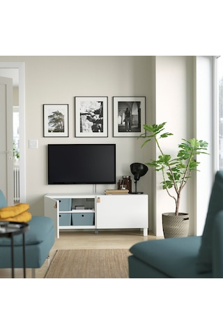 Tv Sehpası, Beyaz, 120x42x48 Cm, Lappvıken Beyaz
