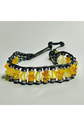 Damla Kehribar Bileklik Hcz-model Bhg Sarı