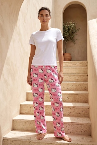 Remsa Kadın Viskon Kumaş Desenli Penye Tek Pijama Alt 40 Pembe03