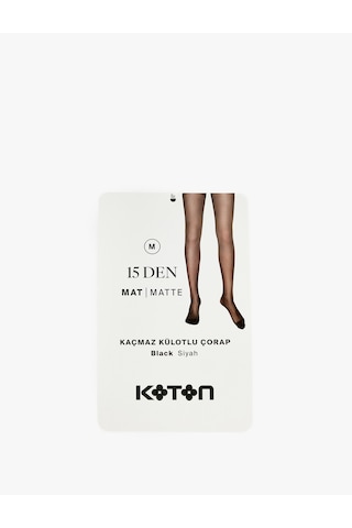 Koton 15 Den Mat Dokulu Kaçmaz Külotlu Çorap Siyah 7wak80037aa