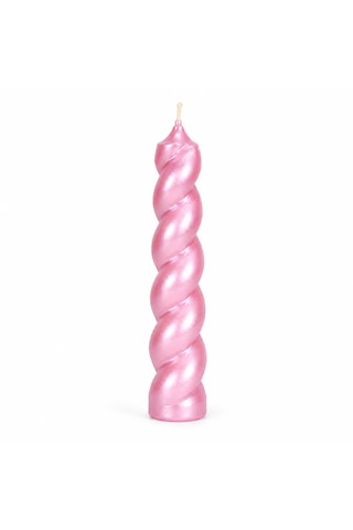 El Yapımı Sedef Burgulu Spiral Mum Dekoratif Tasarım Mum Ev Dekorasyonu Ve Hediye Açık Pembe