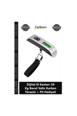 Özel Üretim Hassas Ölçüm Işıklı Dijital El Kantarı 50 Kg Bavul Valiz Kurban Terazisi + Pil Hediyeli
