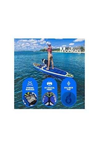 Monkey Şişme Sup Board/stand Up Paddle Board 350x85x15 Cm Lacivert 1 Yıl Garanti