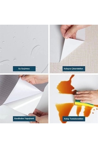 Mermer Desenli Masa Tezgah Mutfak Su Geçirmez Yapışkanlı Folyo Sticker Kahverengi 5x0,6m