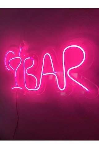 Dekoraven Bar Neon Tabela Neon Yazı Led Dekoratif Duvar Aydınlatması Neon Duvar Dekorasyonu, Barpiraven1